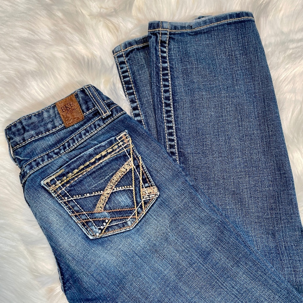 BKE Buckle Stella Skinny Low Rise Stretch Jeans Size 26" x 31.5" Blue Denim